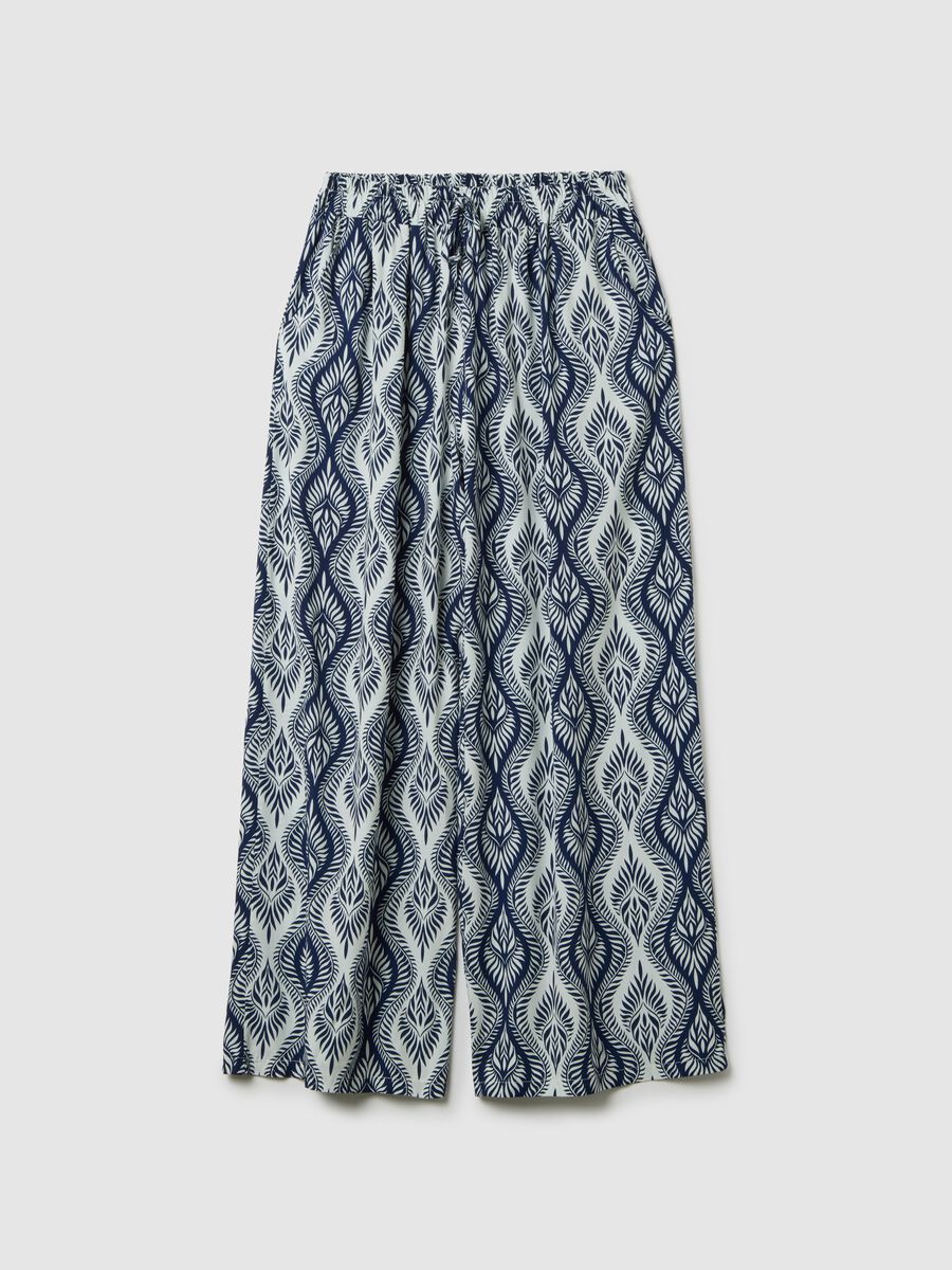 Women's Palazzo Trousers in Multicolour Viscose - Regular Fit_4