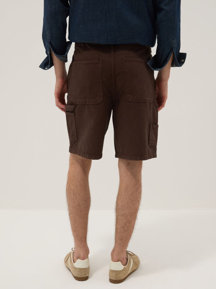 Brown pure cotton bermuda shorts_2