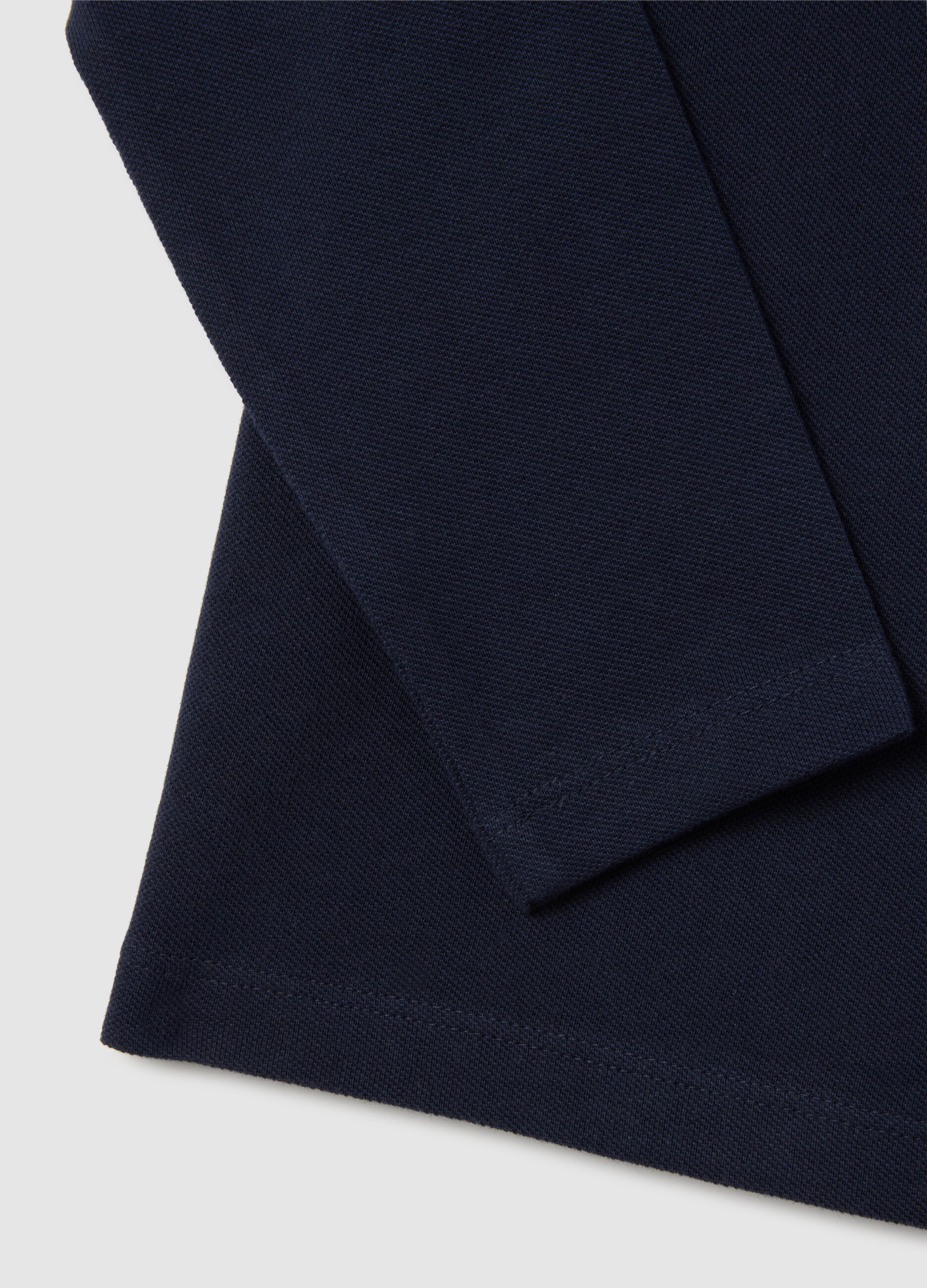 Polo da bambino in puro cotone blu regular fit
