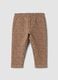 Brown stretch cotton leggings with heart print_0
