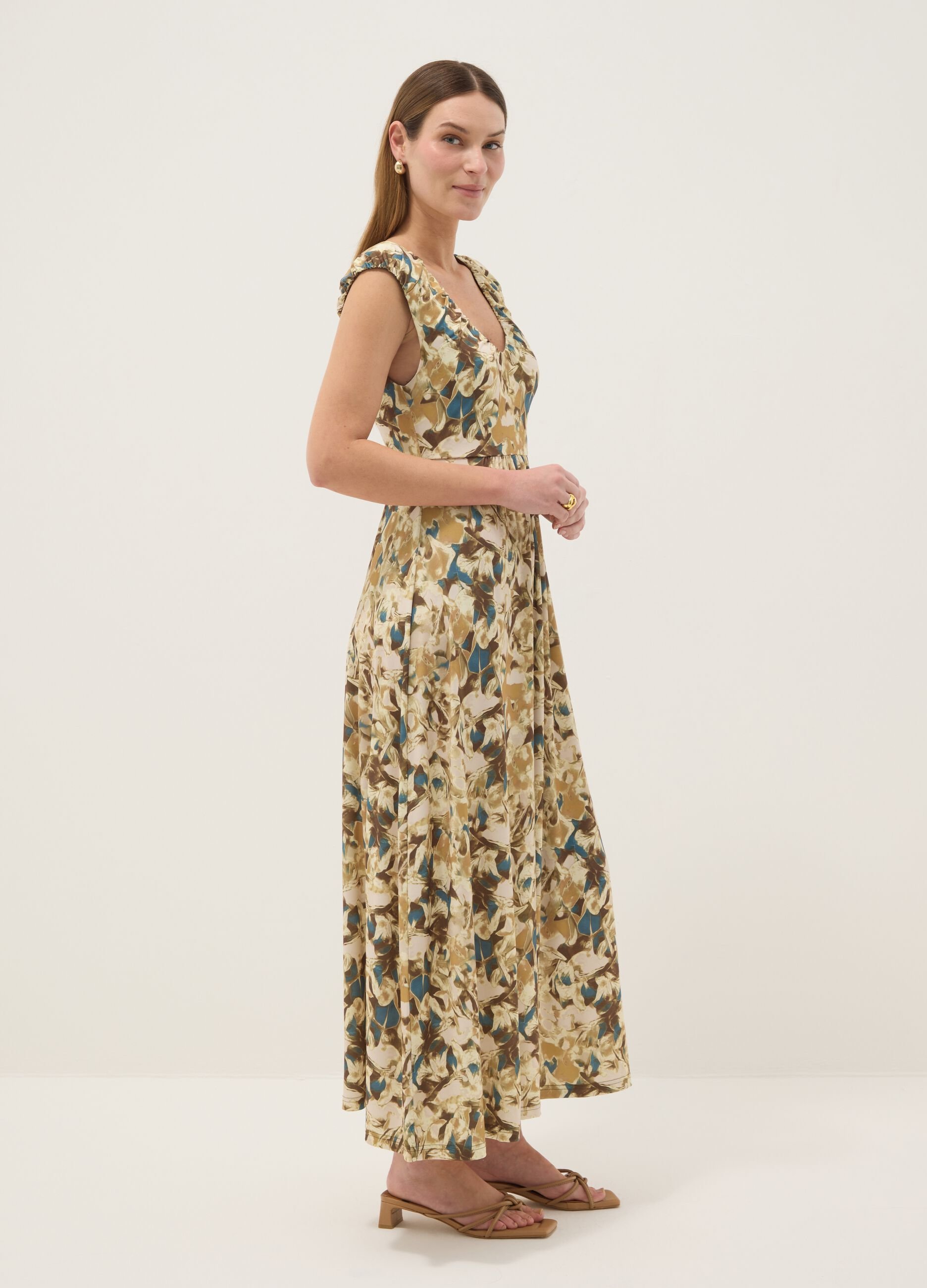 Multicolour maternity dress in stretch fabric