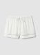 White stretchy viscose blend pyjama shorts regular fit_4