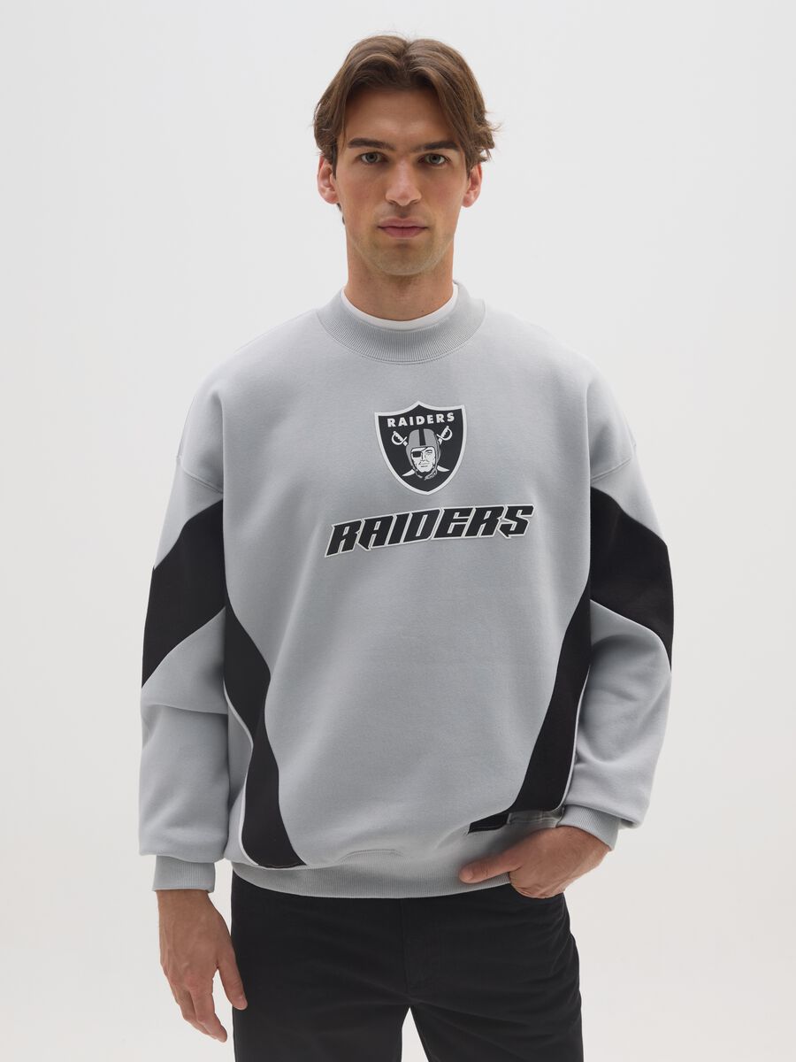 Grey cotton blend sweatshirt with Raiders print_0