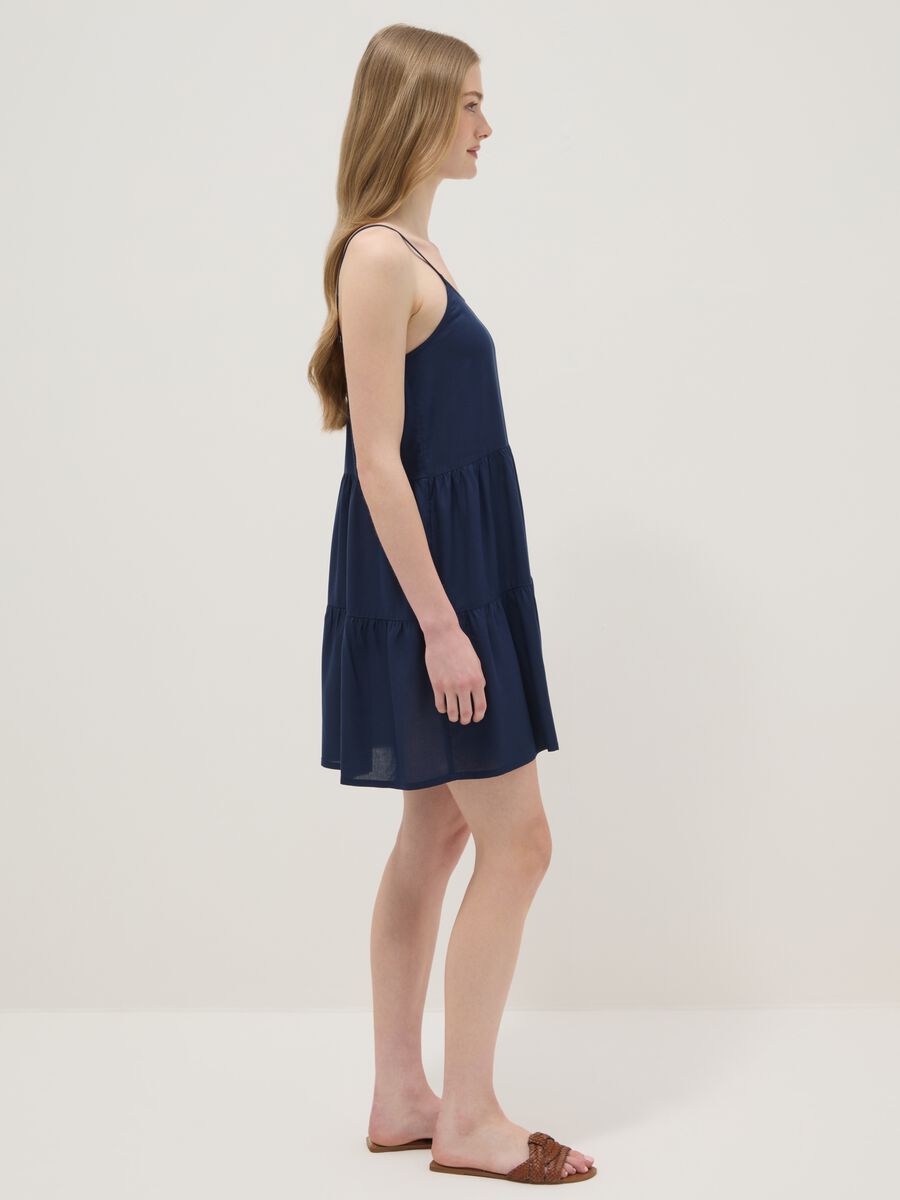 Blue dress in pure viscose_0