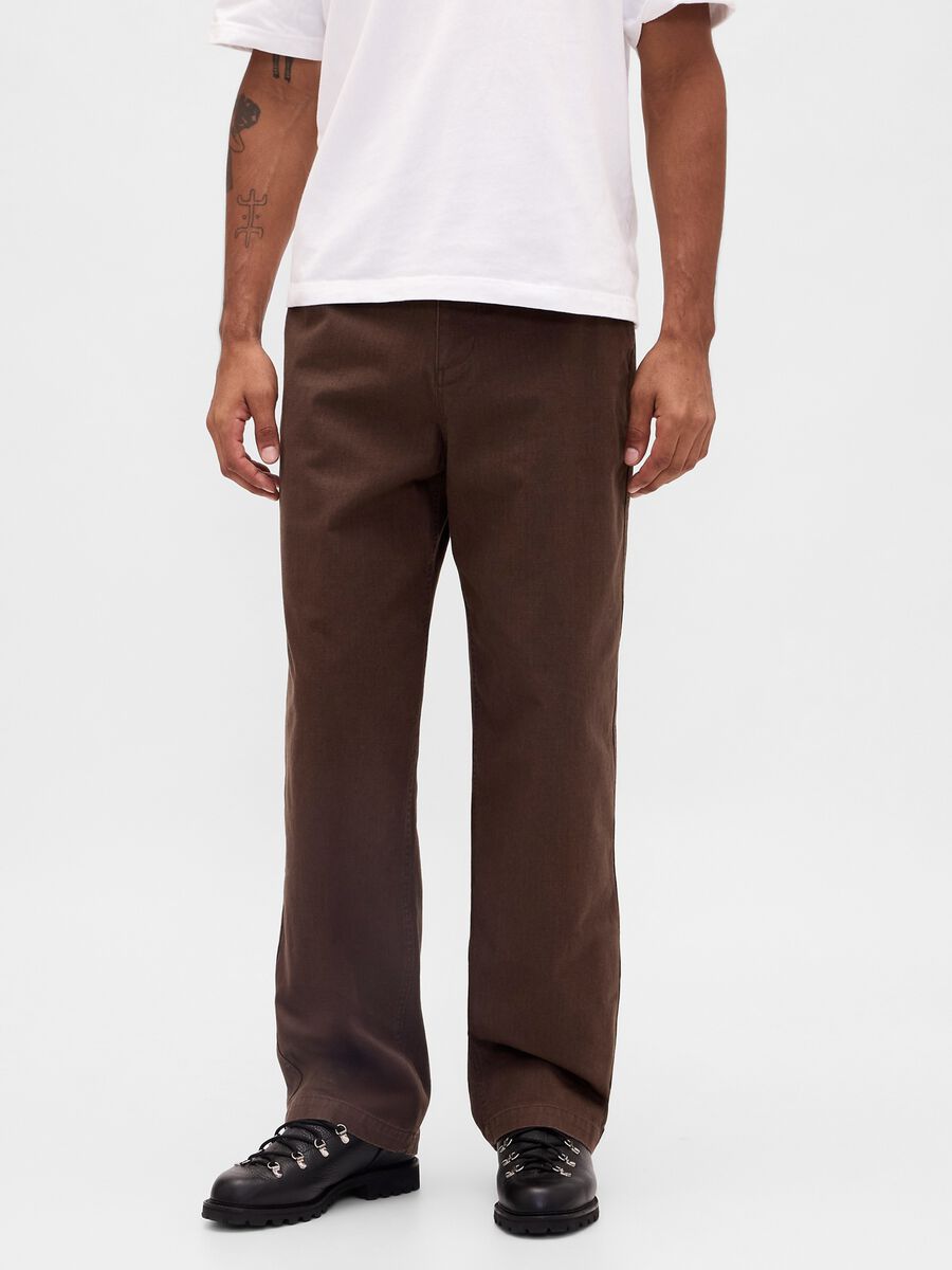 Pantaloni marroni in cotone_1