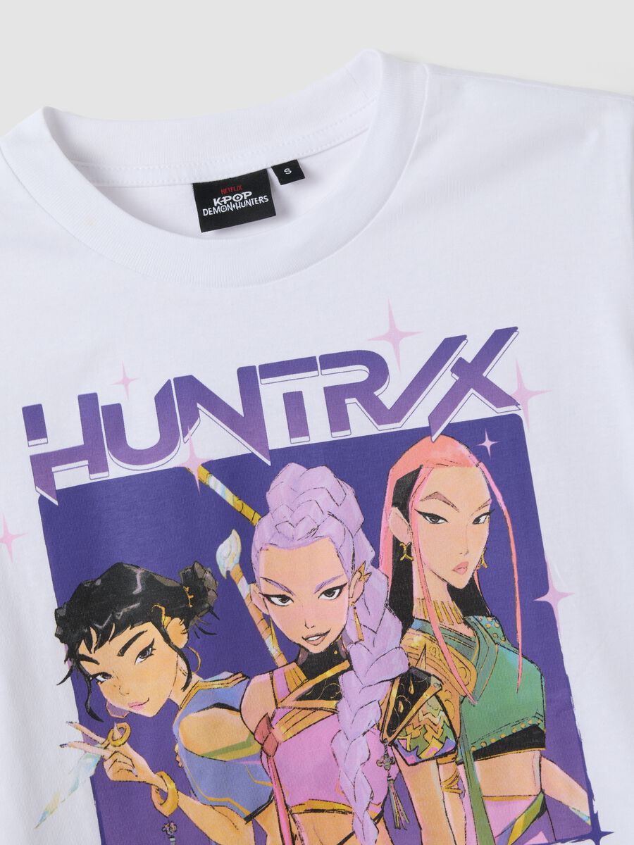 T-shirt in puro cotone bianca regular fit con stampa K-Pop Demon Hunters_5