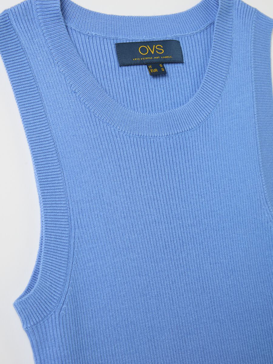 Ribbed tank top with halter neck_5