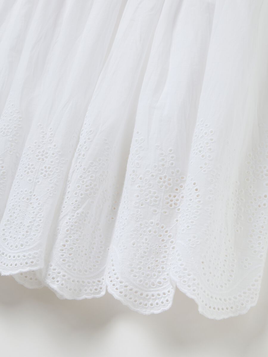 Women's white pure cotton skirt regular fit_5