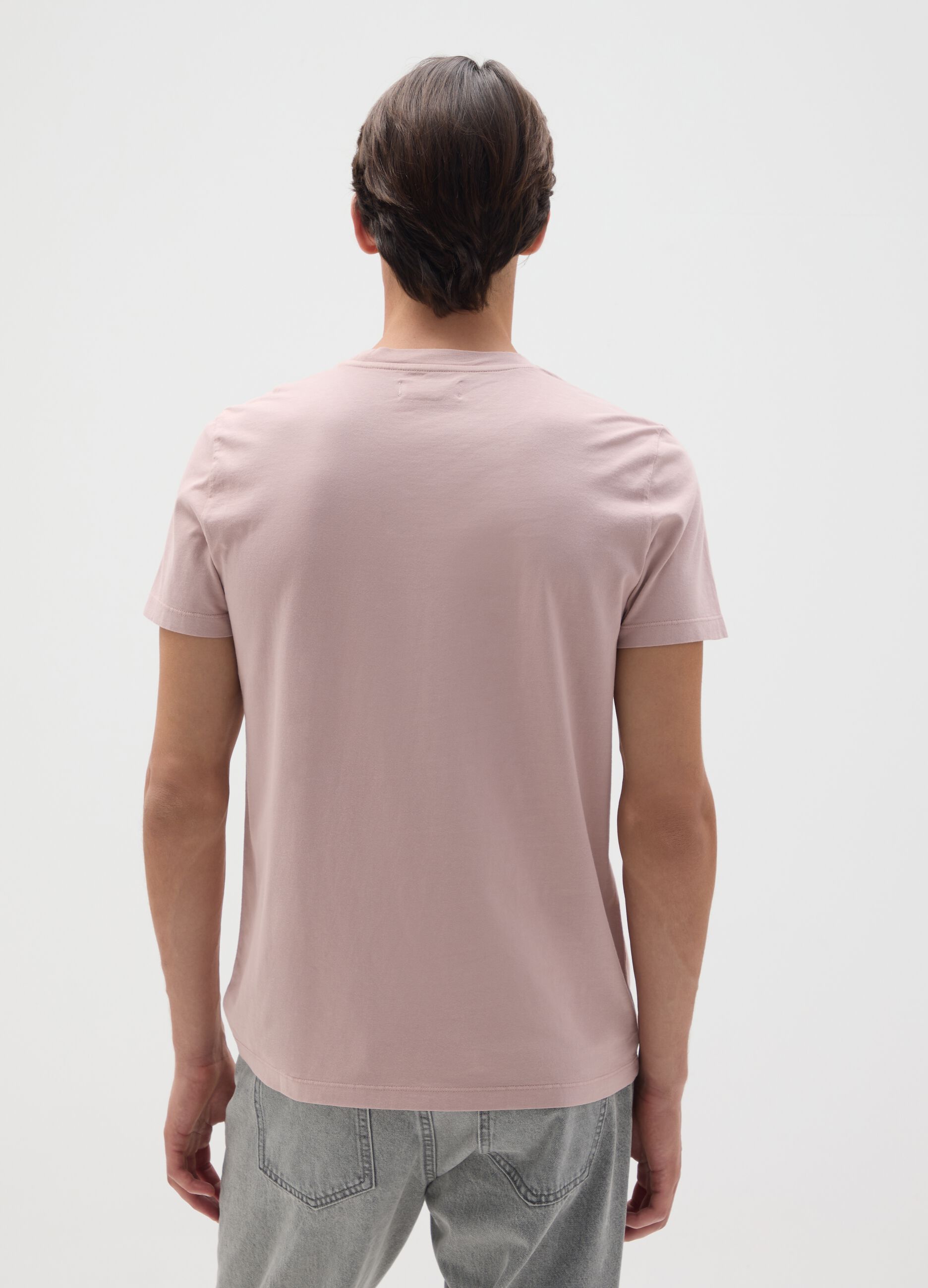 Pink regular fit pure cotton T-shirt