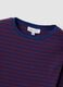 Purple striped pure cotton crew-neck T-shirt_5
