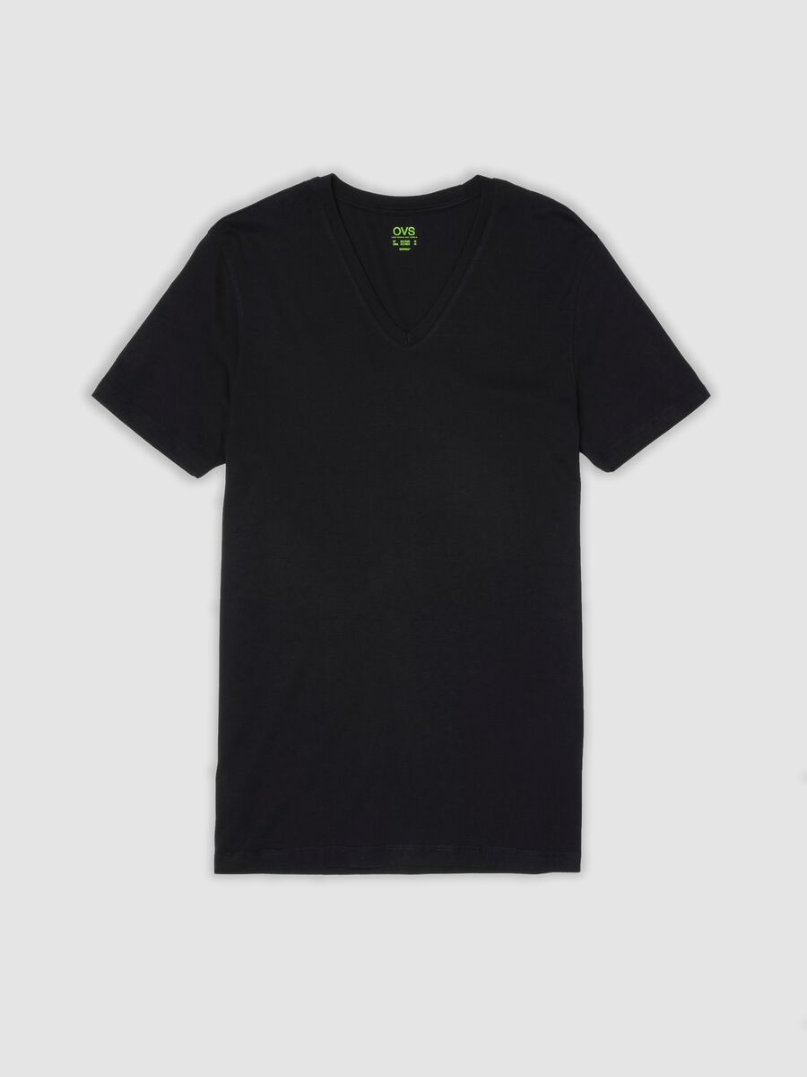 Black Supima cotton V-neck T-shirt, regular fit_4