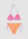 Pink stretchy bikini with tropical print_1