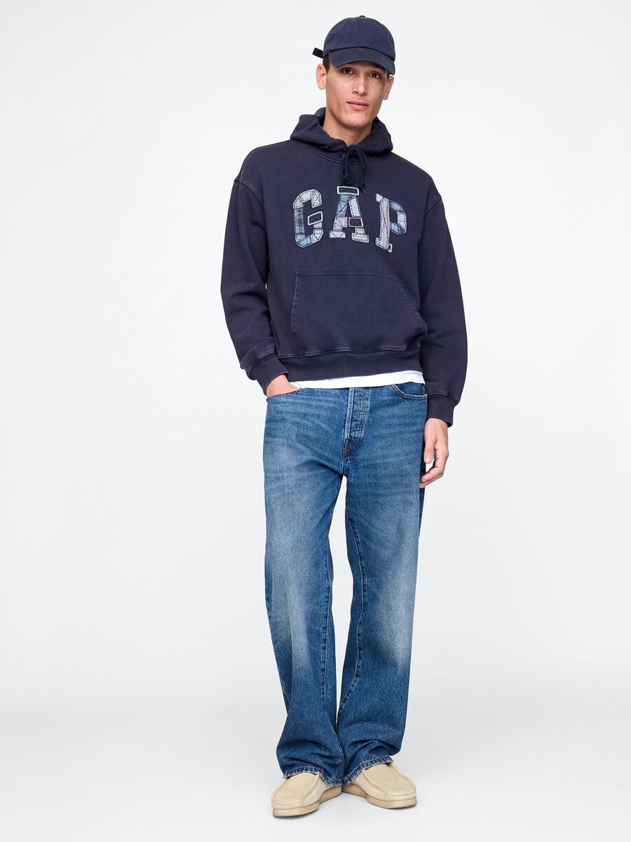 Sweatshirt with hood and logo patch_1
