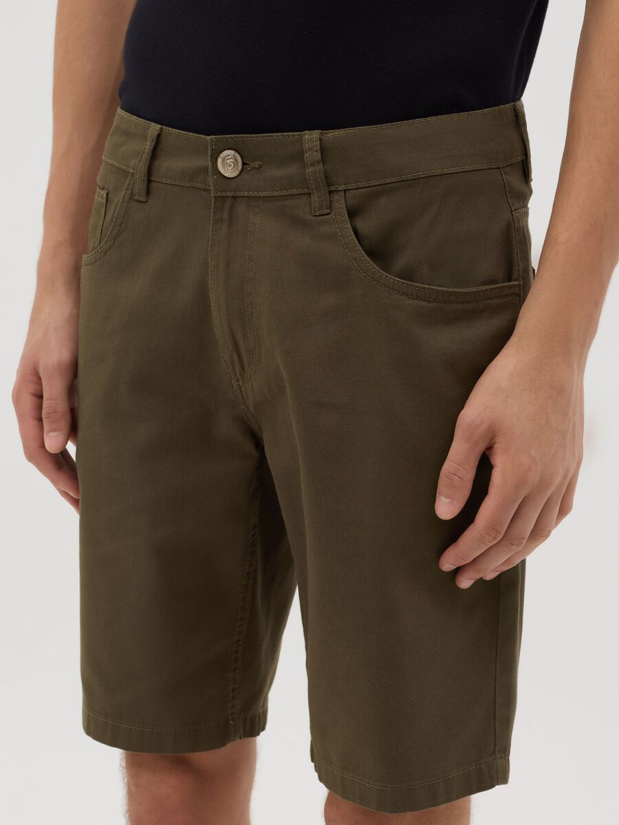 Green Cotton Bermuda Shorts by Ovs_3