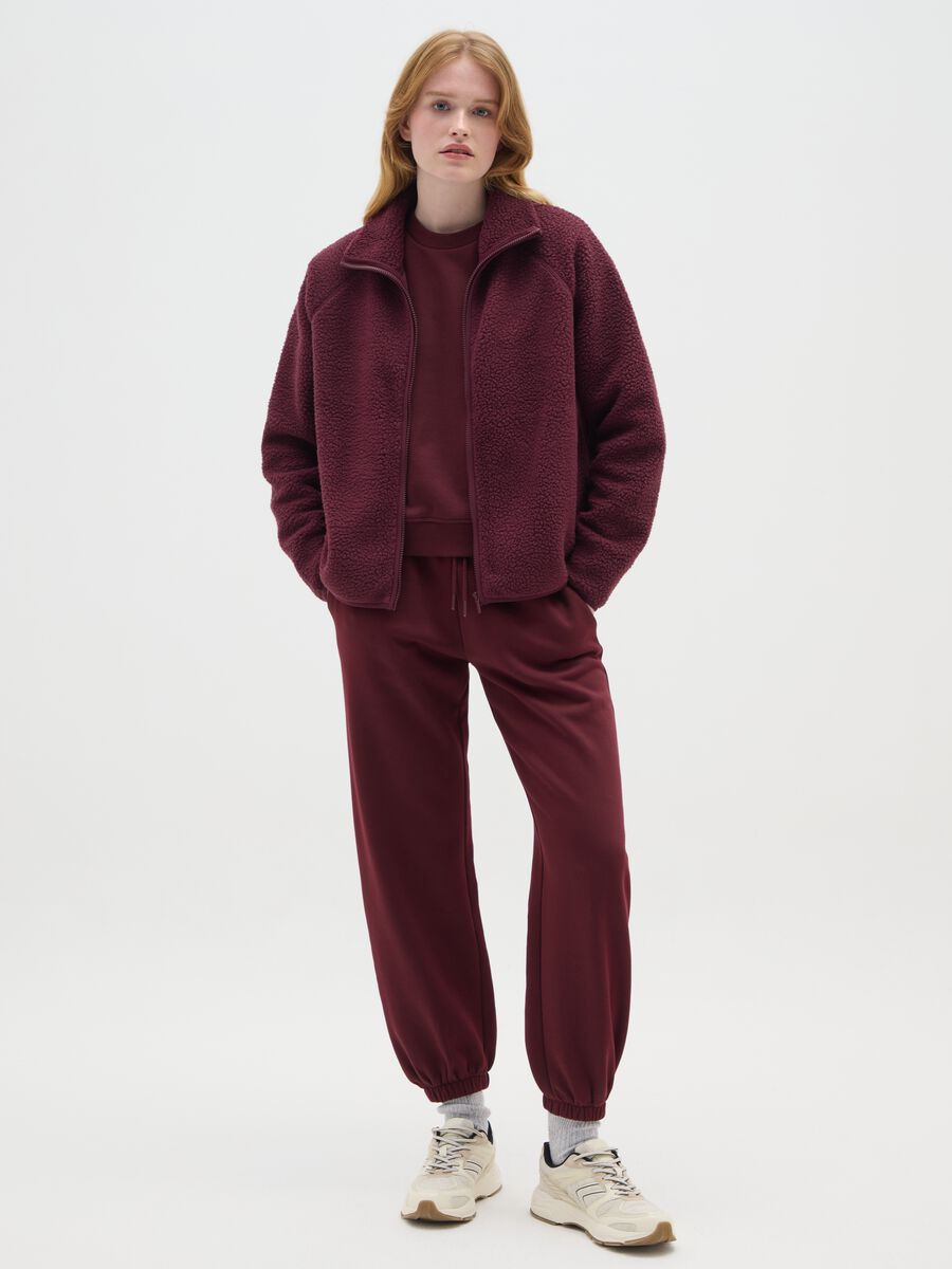 Felpa bordeaux regular fit con zip_1