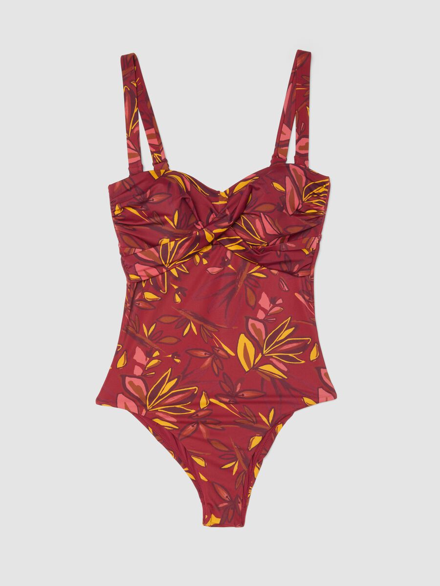 Costume intero in tessuto elasticizzato multicolor con motivo floreale_4