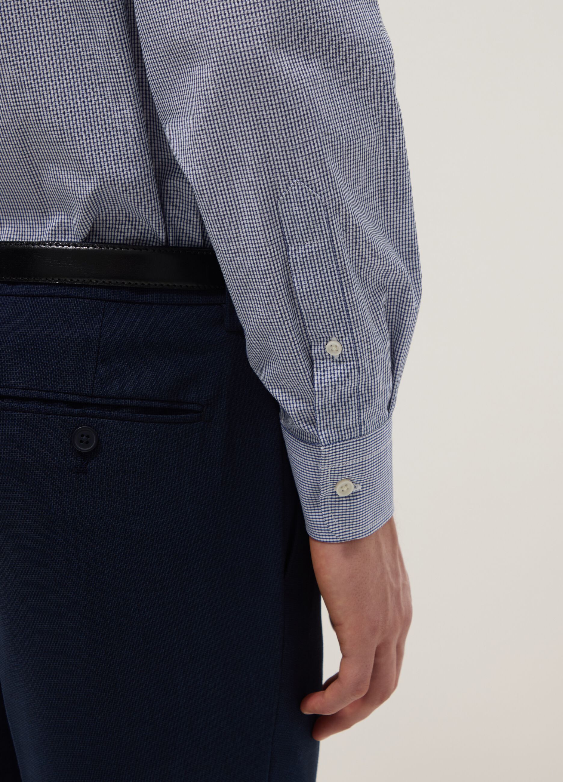 Multicolour regular fit check cotton blend shirt, easy iron