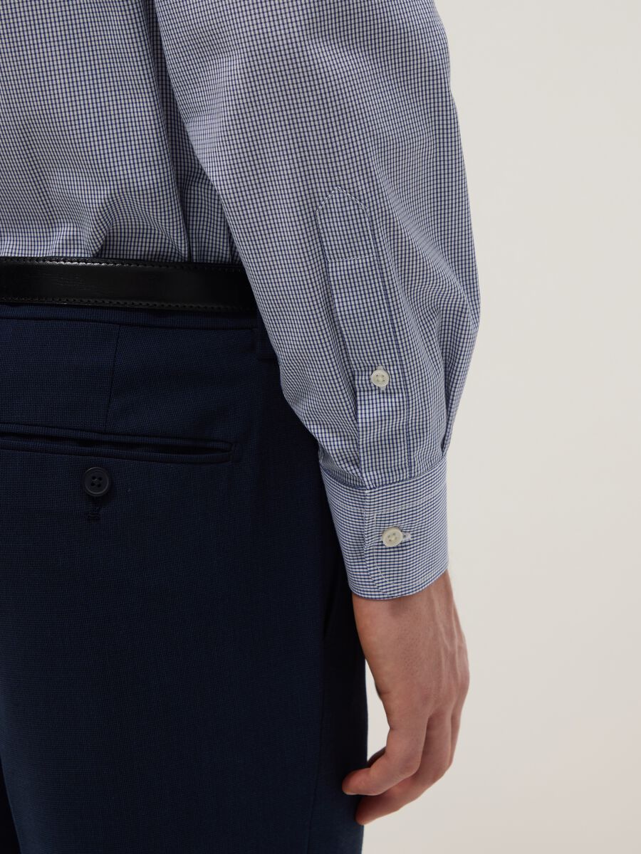 Multicolour regular fit check cotton blend shirt, easy iron_3