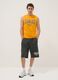 Orange sleeveless vest in pure cotton with Everlast logo_1