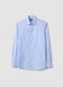 Camicia azzurra in puro cotone con colletto classico slim fit no iron_4