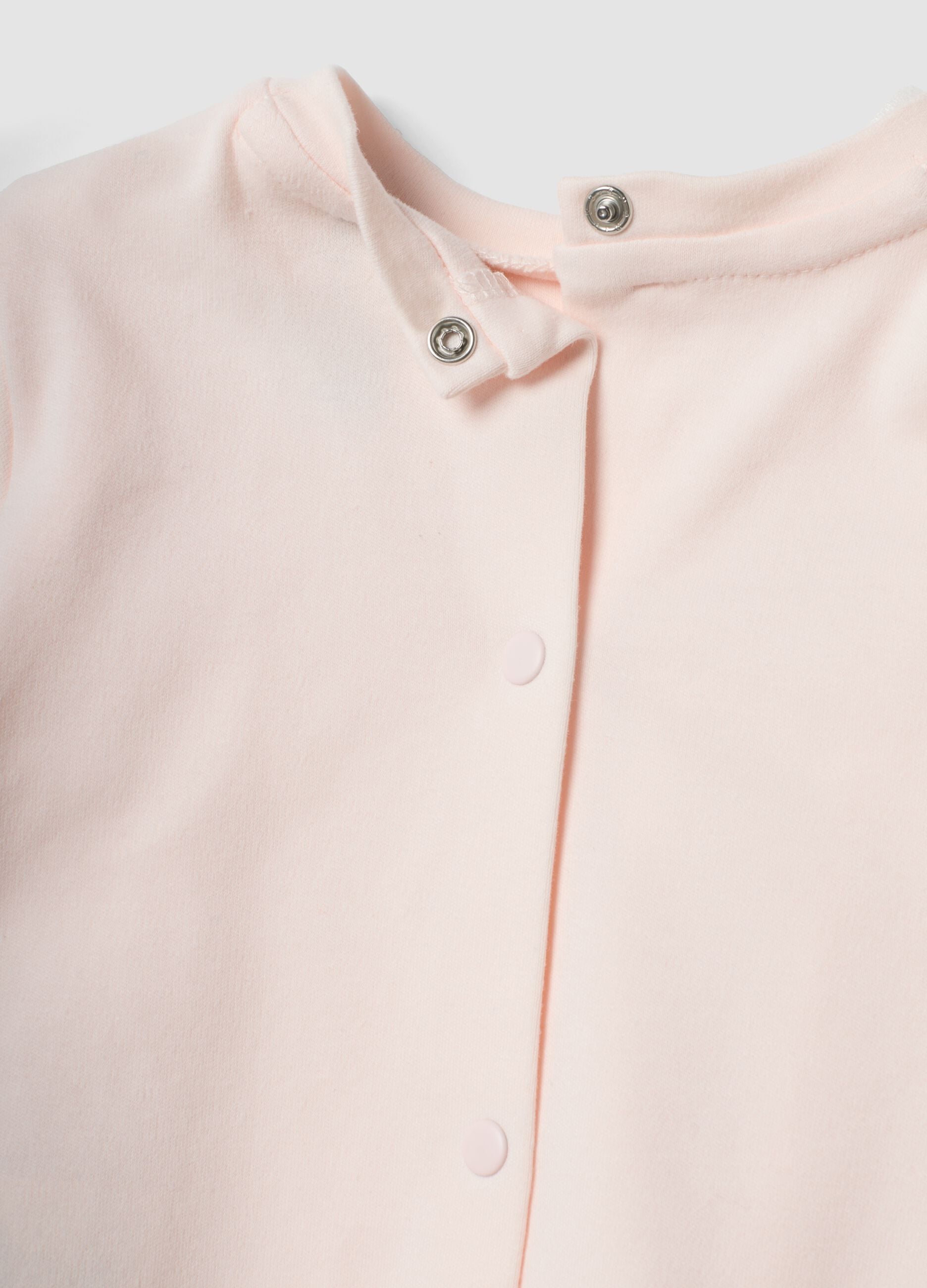 White and pink organic cotton set with The Aristocats embroidery for baby girl