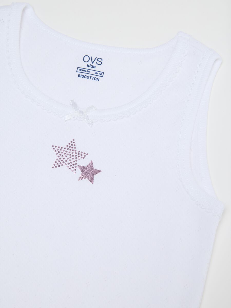 Girls' twin pack vests in pure multicoloured cotton regular fit_2