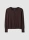 Brown viscose-blend crew-neck cardigan, regular fit_4