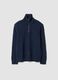 Blue half-zip cotton-wool blend jumper_0