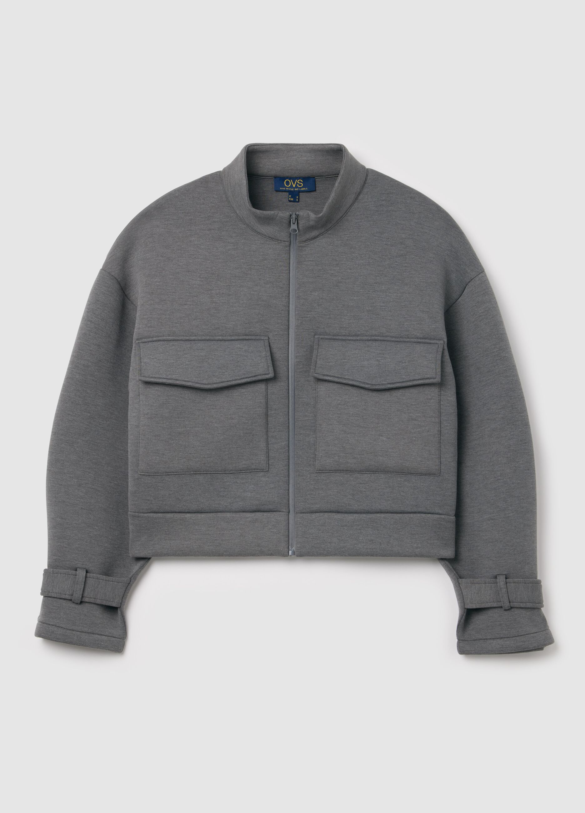 Bomber jacket with mock neck