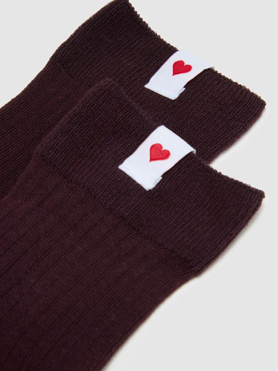 Calzini in misto cotone neri elasticizzati con cuore_2