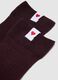 Black Cotton Blend Stretch Socks with Heart_2