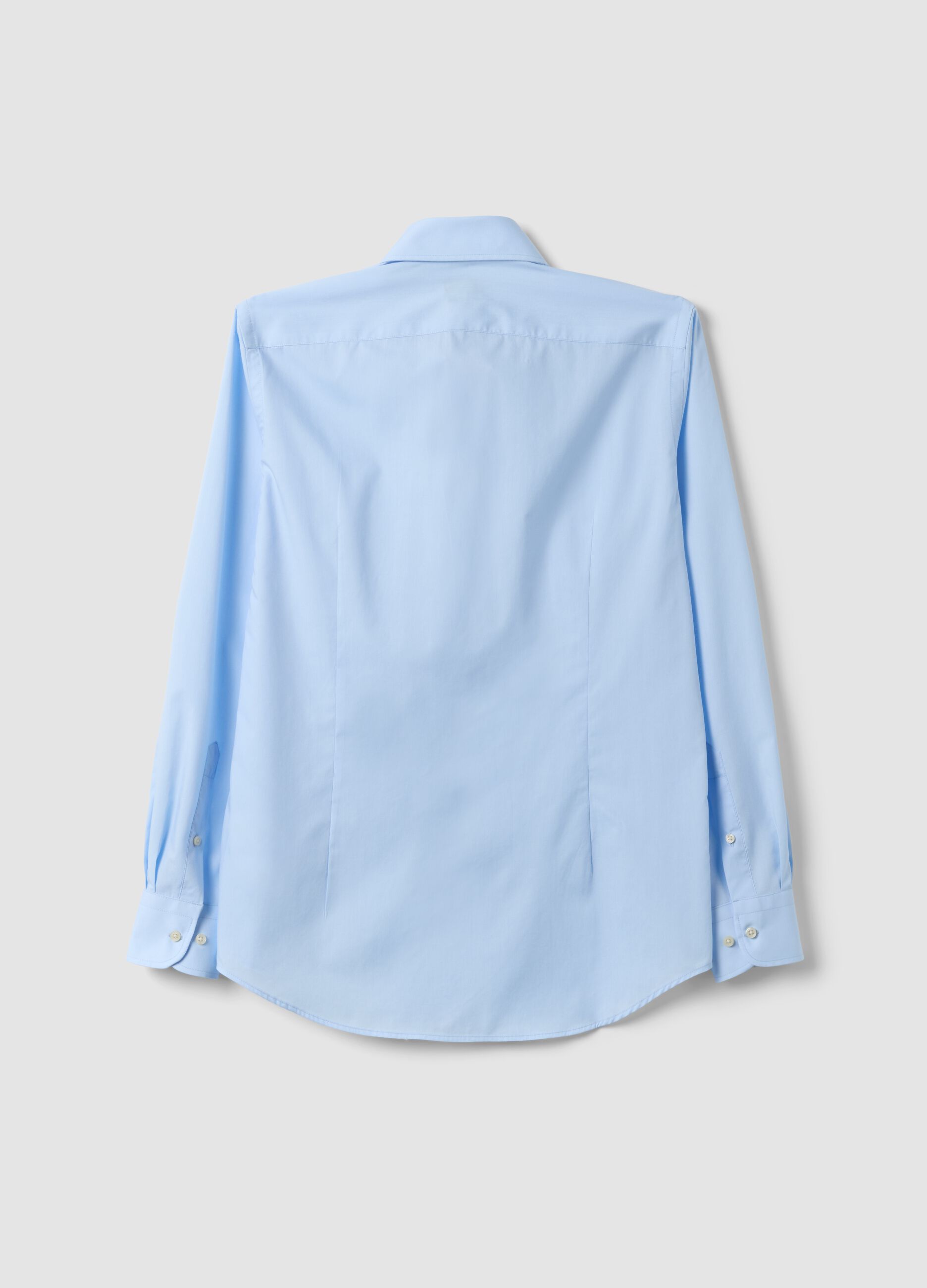 Camicia azzurra slim fit con colletto button down easy iron
