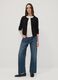 Black crew neck cardigan, regular fit in jersey knit_1