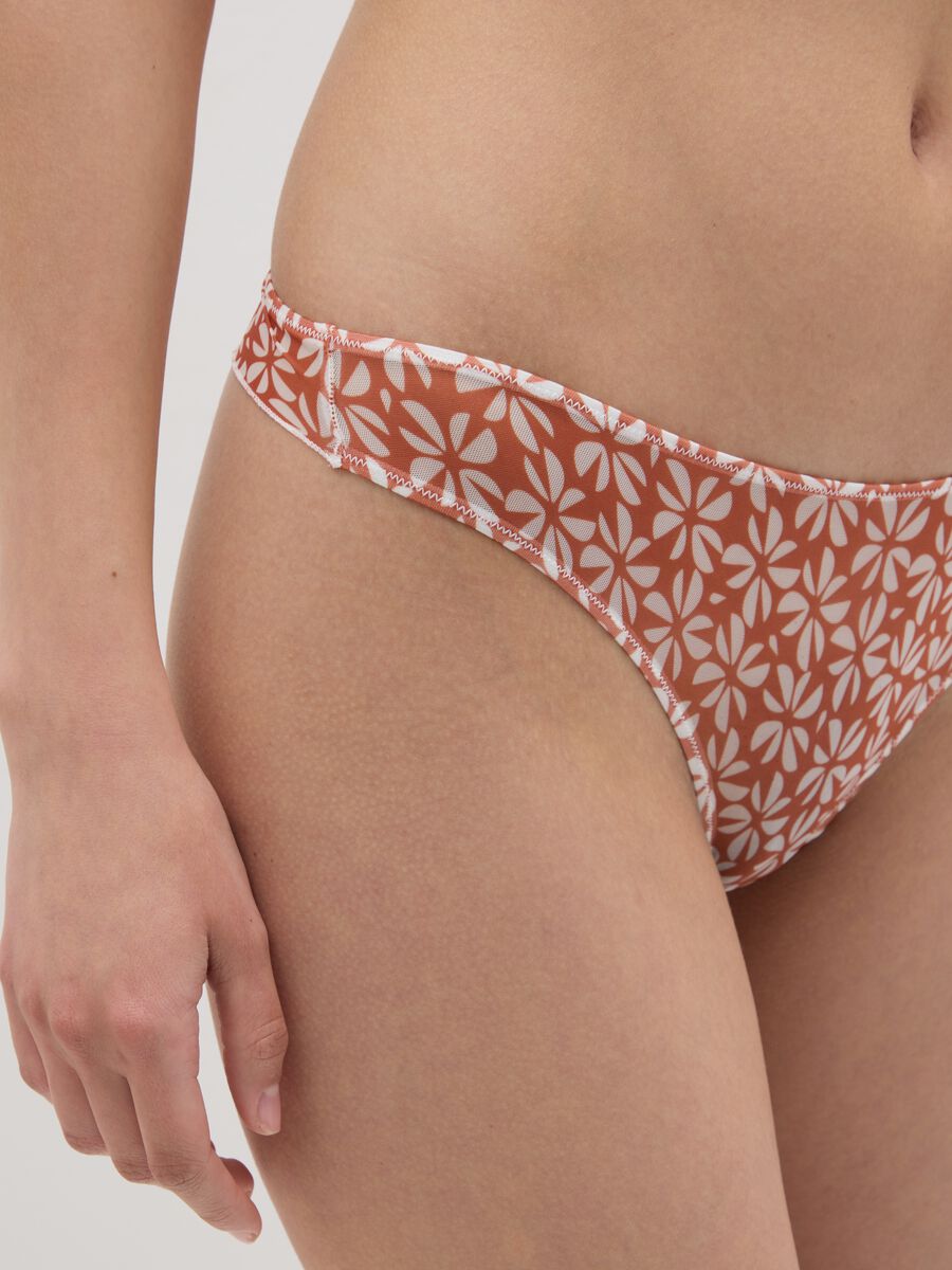 Women’s briefs in multicoloured stretch fabric with floral design_3
