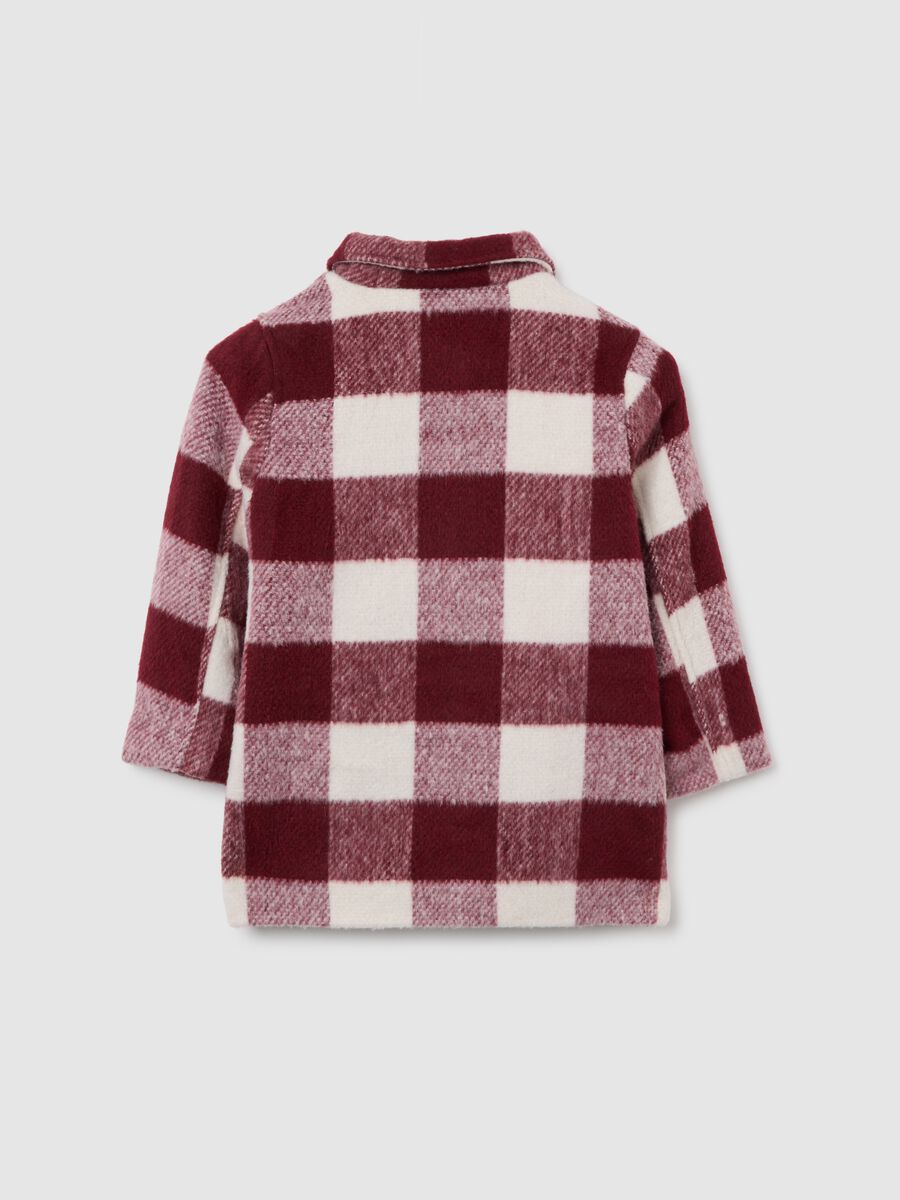Girls' multicolour check regular fit wool blend coat_1