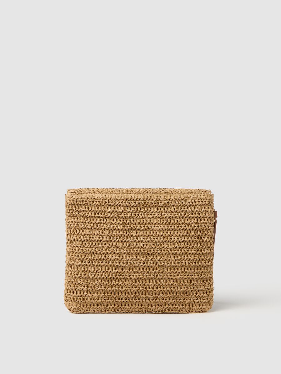 Women's Beige Woven Straw Clutch_1