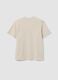 Beige relaxed-fit pure cotton T-shirt with teddy print_5