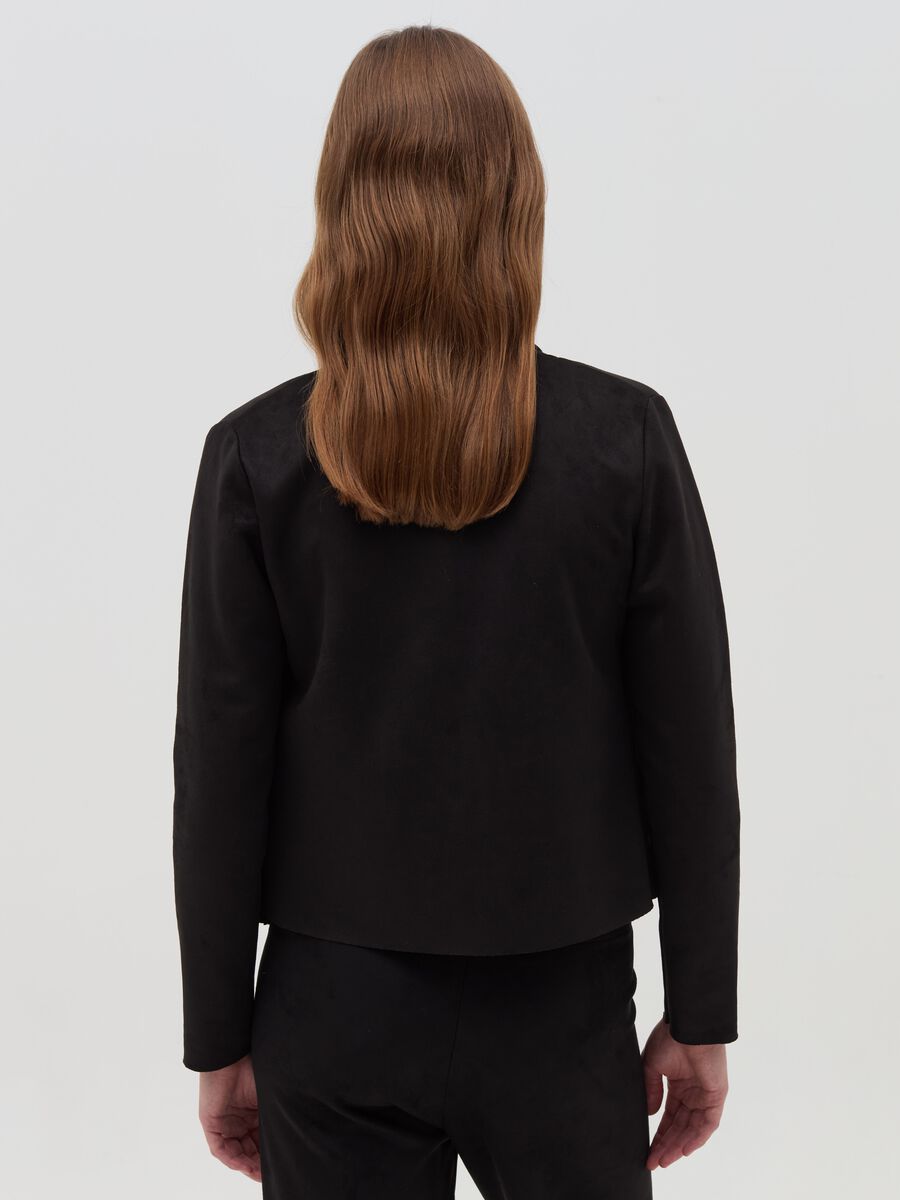 Giacca corta aperta scamosciata_2