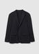 Black stretch fabric slim fit blazer_4