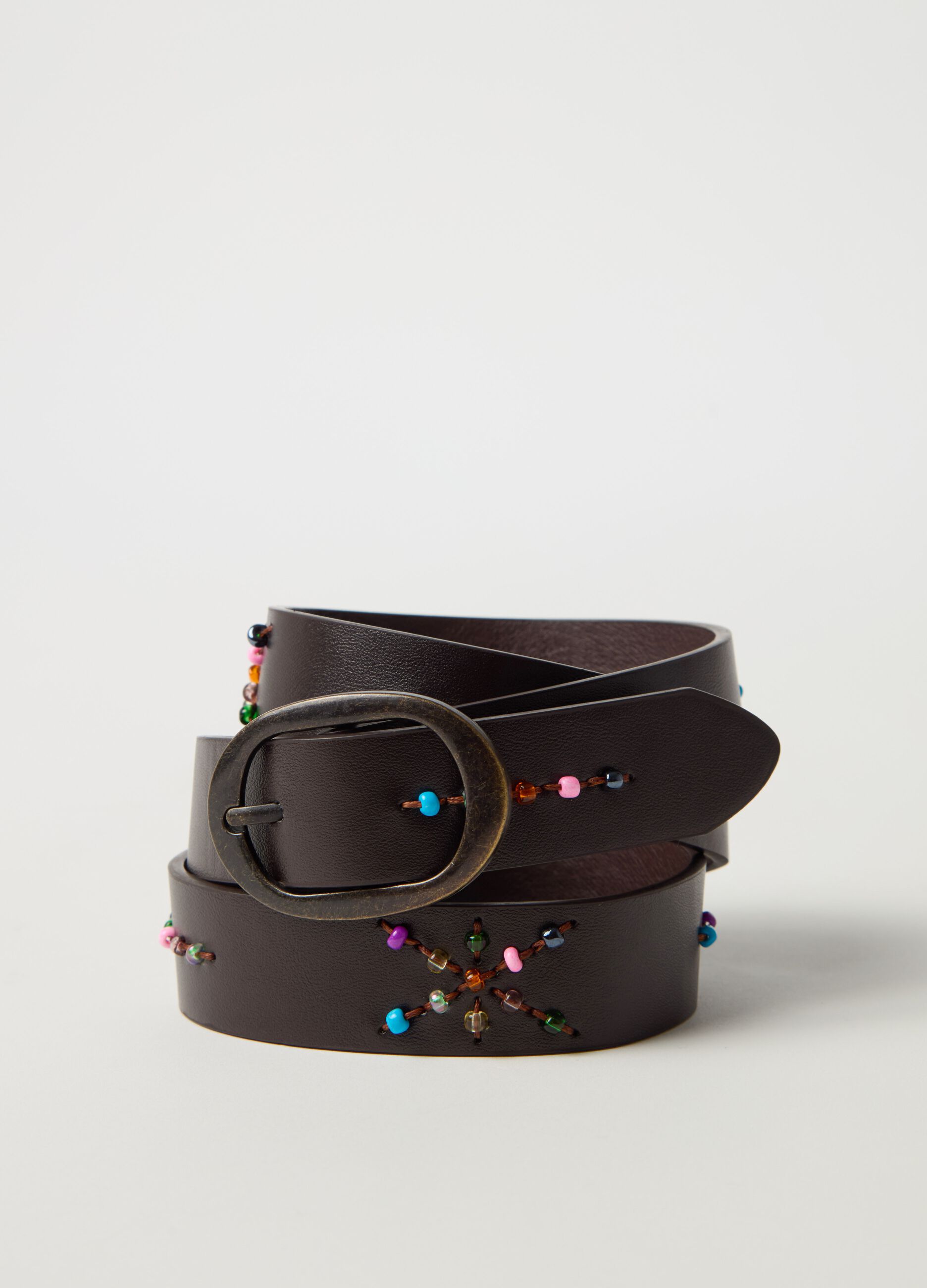 Cintura con perline multicolor