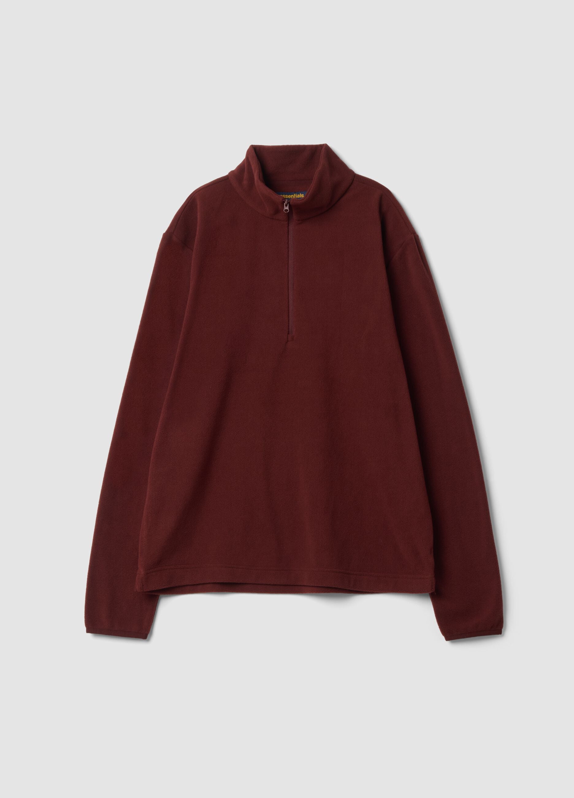 Red regular-fit half-zip fleece sweatshirt