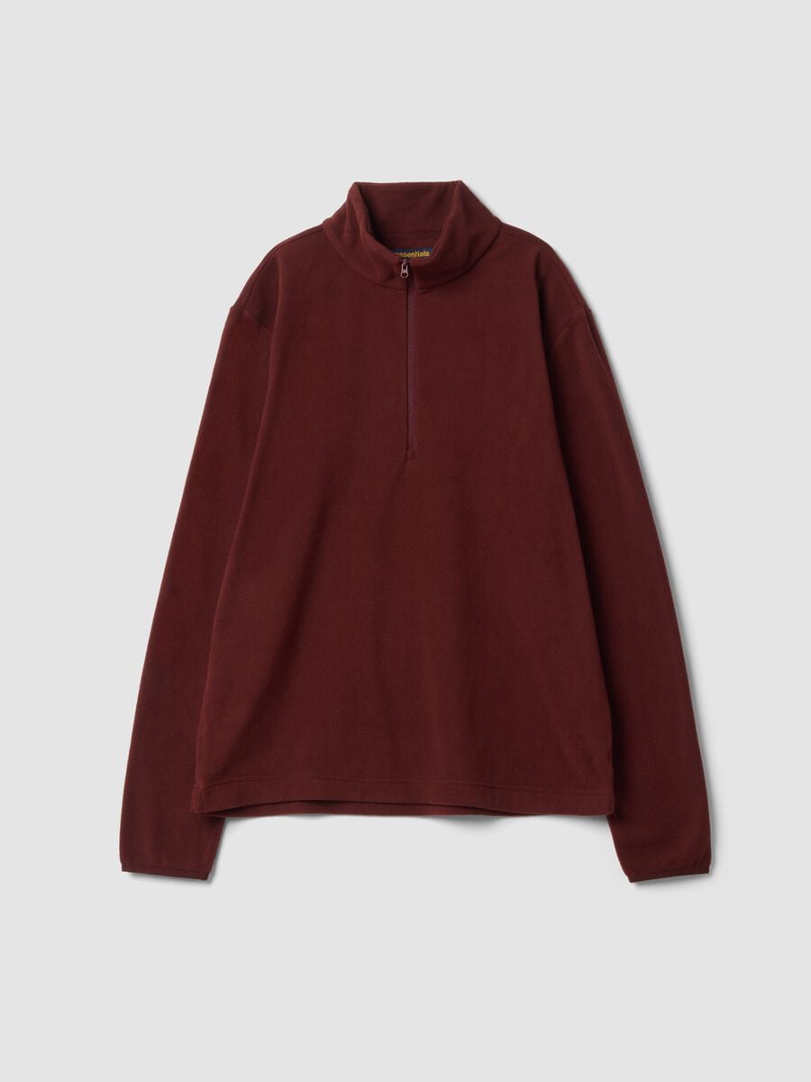 Red regular-fit half-zip fleece sweatshirt_0
