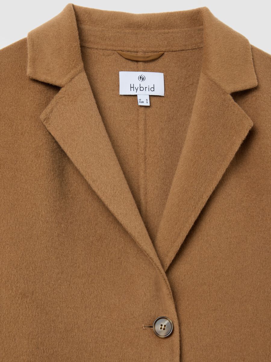 Cappotto lungo marrone in misto lana e cashmere regular fit_2