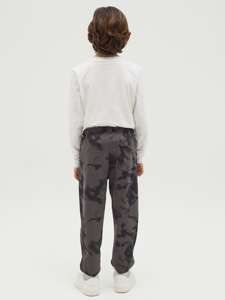 Tie-dye joggers in fleece with drawstring_2