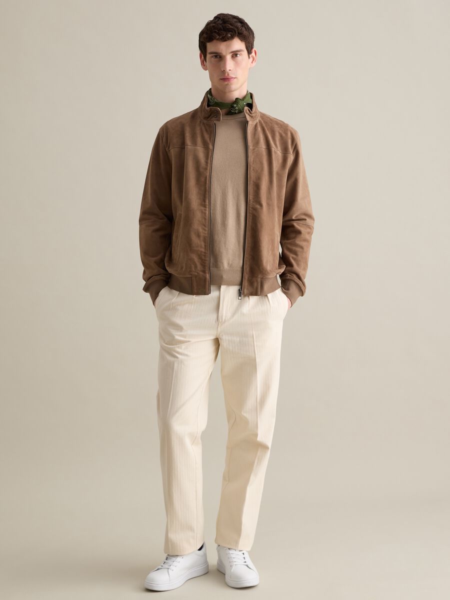 Bomber jacket in suede leather_1