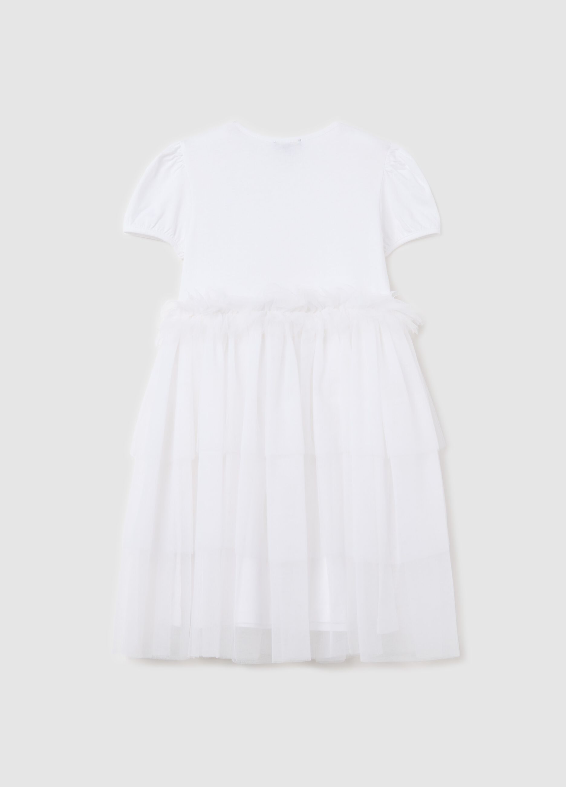 White dress with tulle skirt