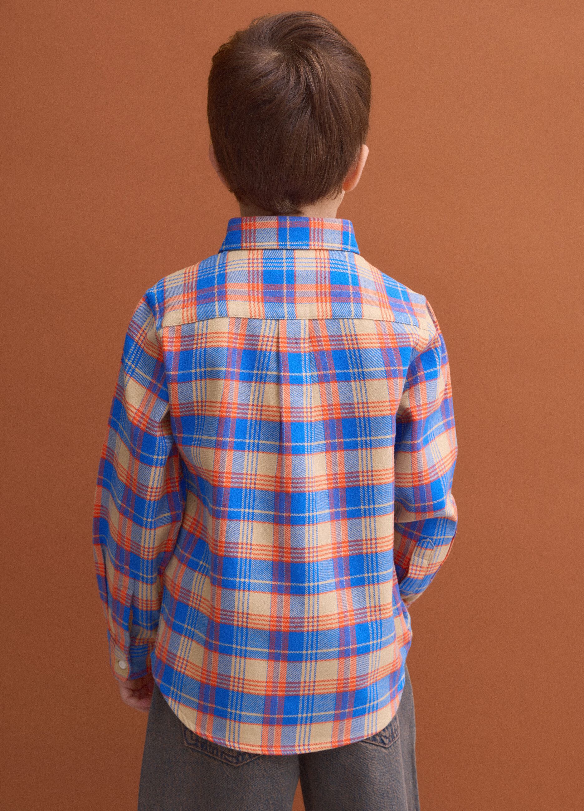 Camicia oxford multicolor a quadri in puro cotone regular fit