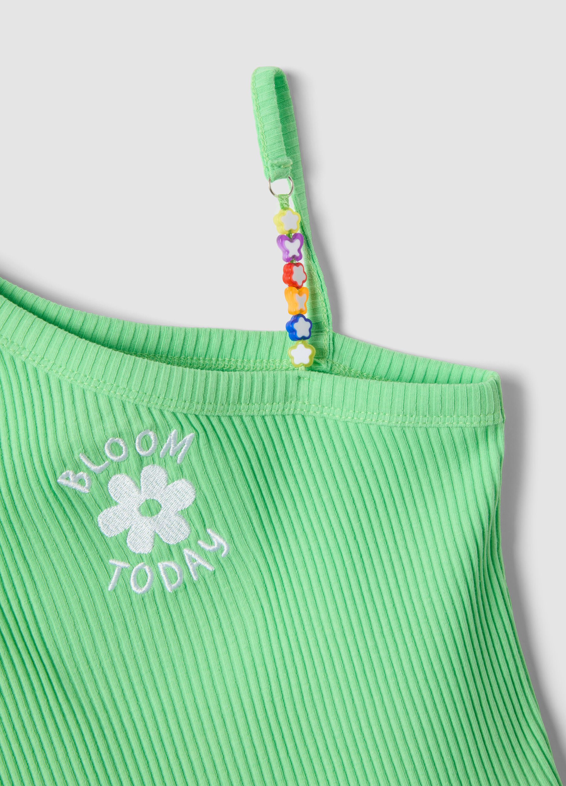 Green one-shoulder top