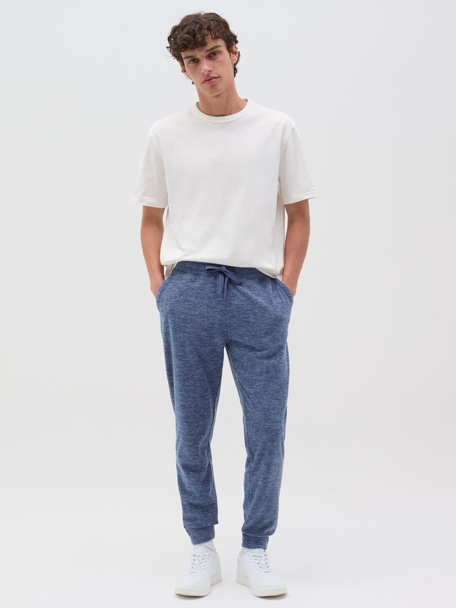 Fleece joggers with drawstring_1