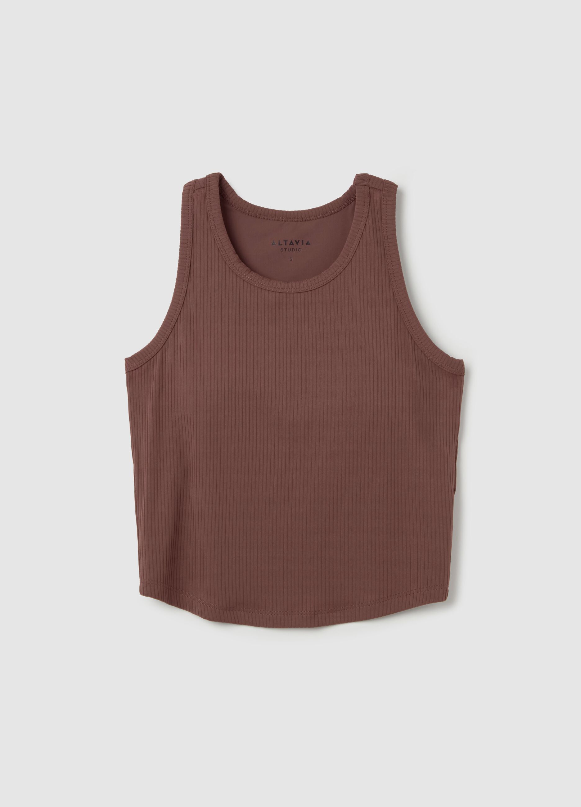 ALTAVIA STUDIO crop tank top in ribbed technical fabric